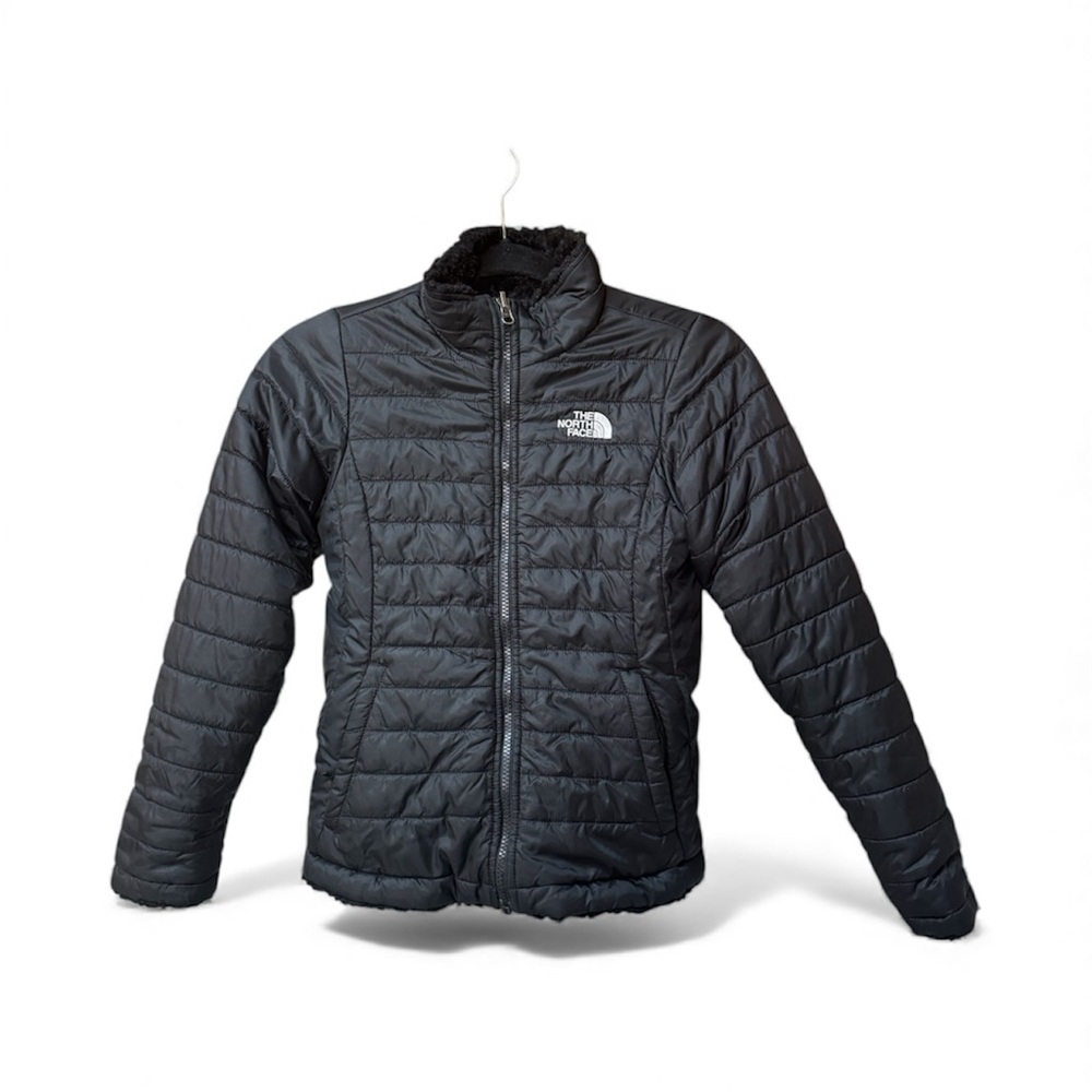 The North Face Quilted Black Jacket for kids girl. Size Medium 10/12. Black
